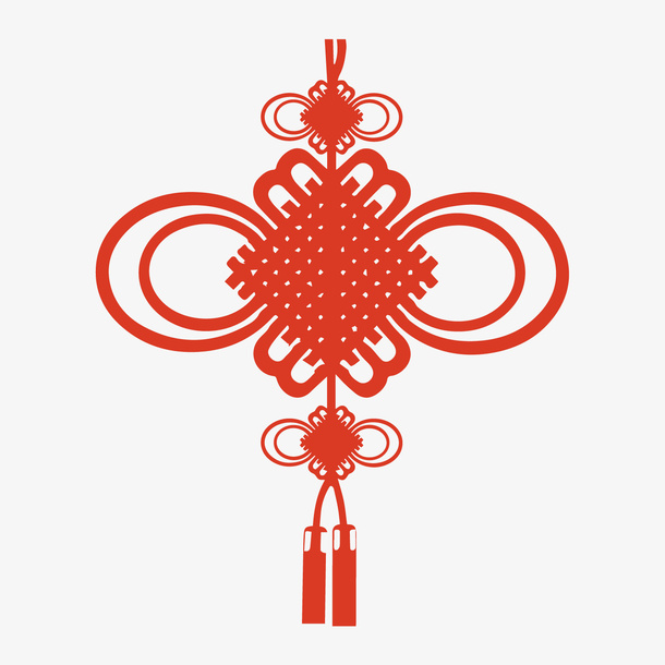 红色吉祥中国结元素免抠