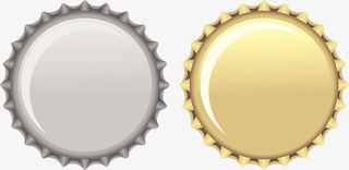 金银两色啤酒瓶盖免抠