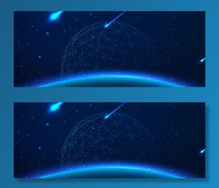 蓝色科技流星地球蓝色背景高清