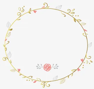 清新鲜花花环免抠