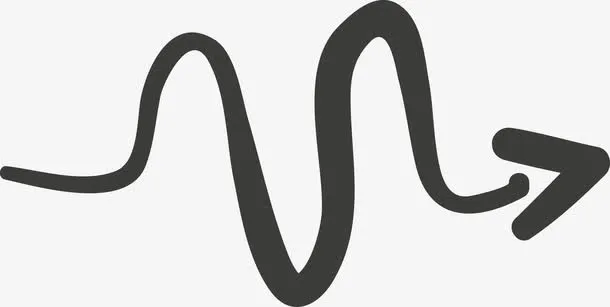 弯曲波动矢量箭头免抠