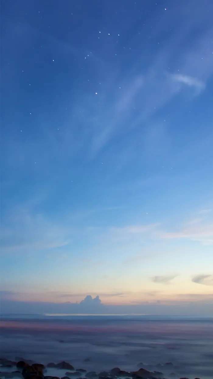 蓝色海岸星空H5背景高清