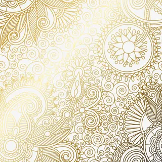 欧式金色花纹免抠
