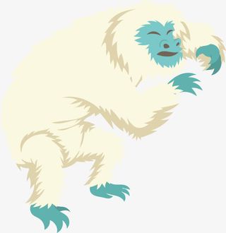 黄色卡通雪怪免抠