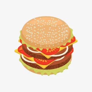 美味汉堡免抠
