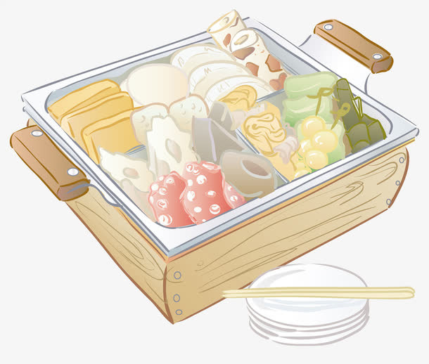 手绘火锅美食料理免抠