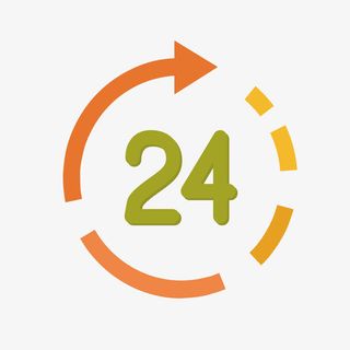 彩色圆环箭头24小时循环卡通元素免抠