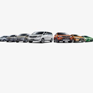 一排汽车白色红色免抠