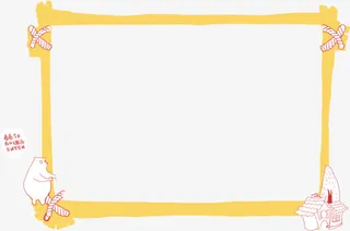 卡通黄色边框免抠