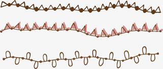 漂亮花纹线条矢量波浪边素材免抠