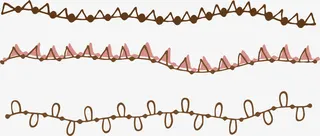 漂亮花纹线条矢量波浪边素材免抠