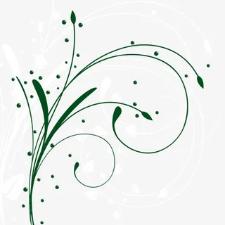 矢量绿色树枝免抠