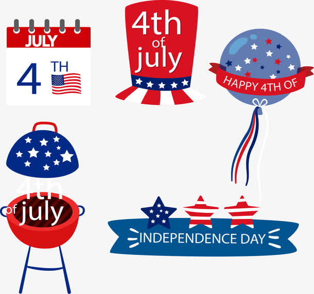 美国独立日装饰免抠