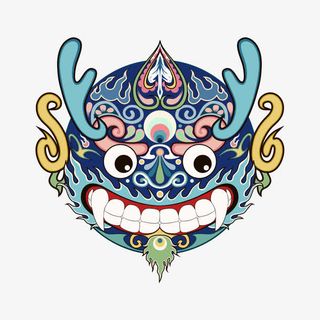 创意人物印花免抠