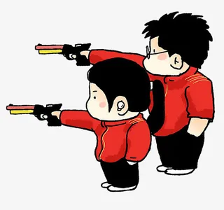 东京奥运会 可爱瞬间 冠军 射击免抠
