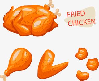 矢量手绘炸鸡免抠