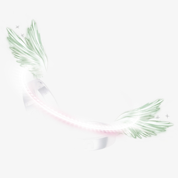 梦幻天使发光线条透明png免抠