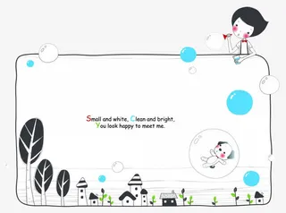 白色卡通可爱背景素材