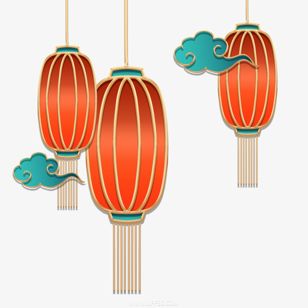 国潮新年灯笼元素免抠装饰其他装饰图案元素