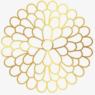 黄色微立体花朵素材免抠