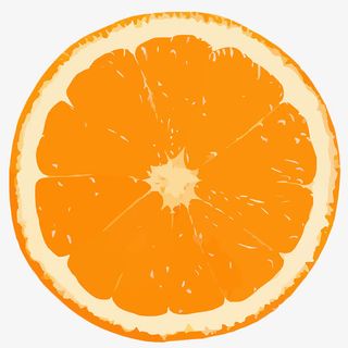 卡通半个香橙免抠手绘/卡通卡通元素