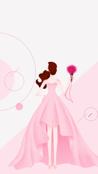 粉色美女卡通人物图片高清