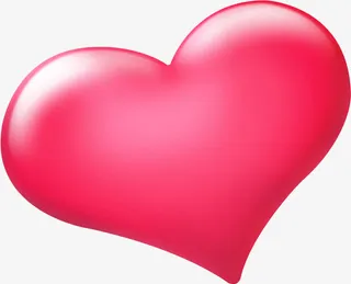 创意手绘质感红色的爱心形状免抠