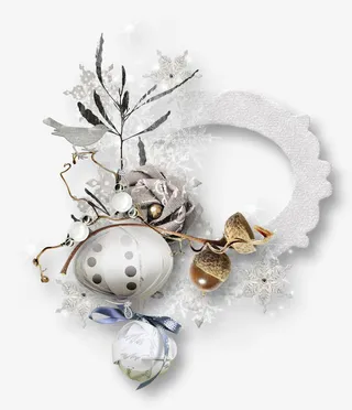 枝叶装饰圆环免抠