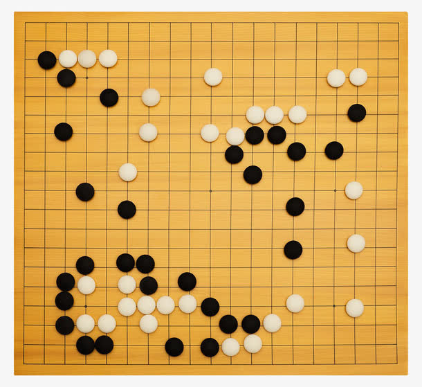 黄色围棋盘免抠