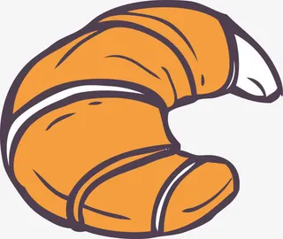 卡通版的牛角包免抠