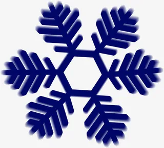 蓝色清新雪花免抠