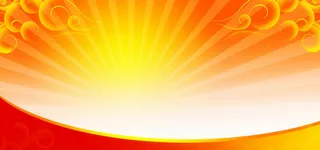 太阳光芒金边云纹红色节庆banner背景高清
