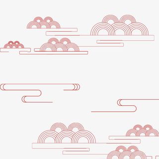 红色创意祥云新年元素免抠