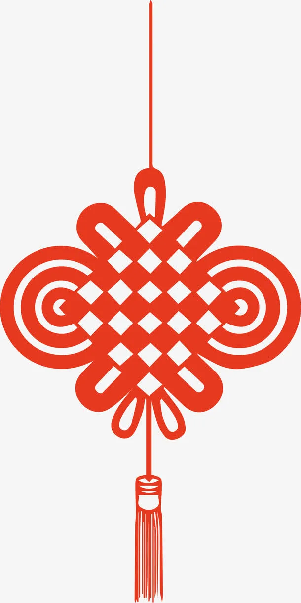 中国风中国结剪纸设计免抠