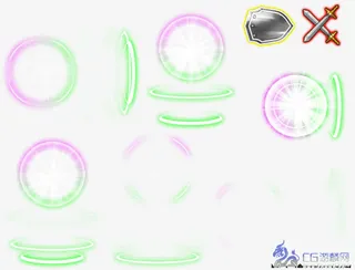 彩色炫光道具免抠