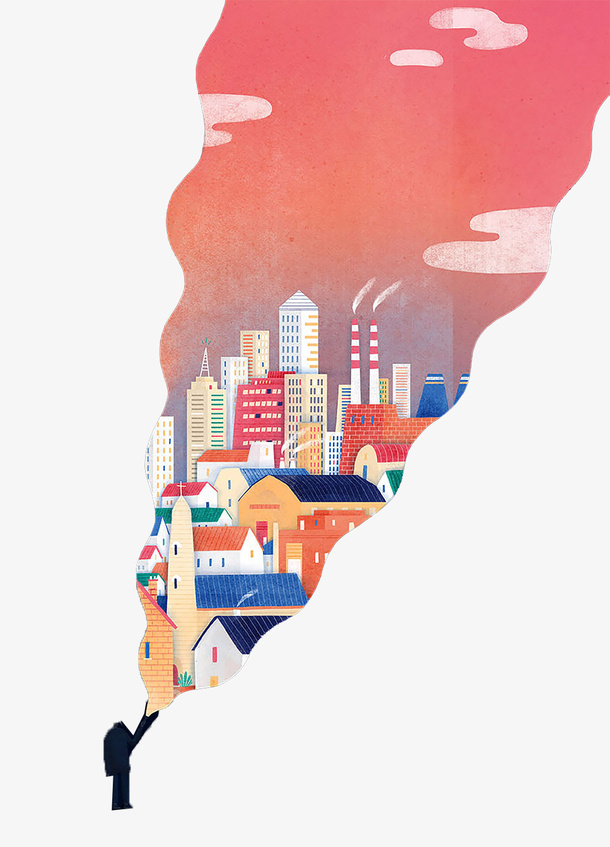 高高低低的楼房建筑免抠