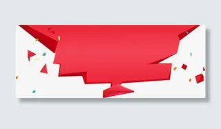 红色创意元素不规则几何形状免抠