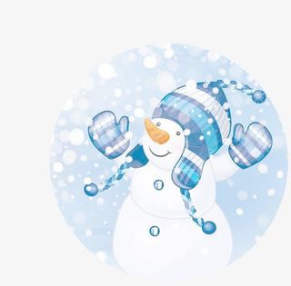 卡通雪人下雪元素免抠