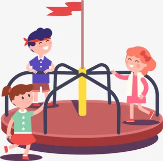 手绘做游戏的学生免抠