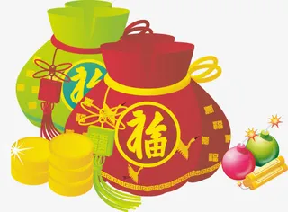 中国风节日福袋免抠