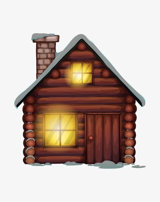 木头搭建的房屋素材免抠