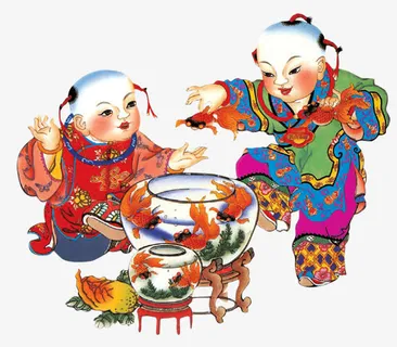 吉祥福娃金鱼免抠