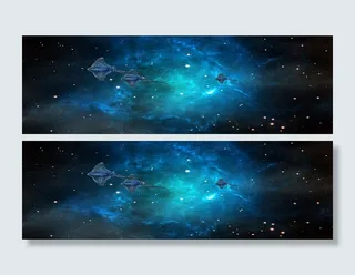 深蓝星空线条纹理水母背景高清