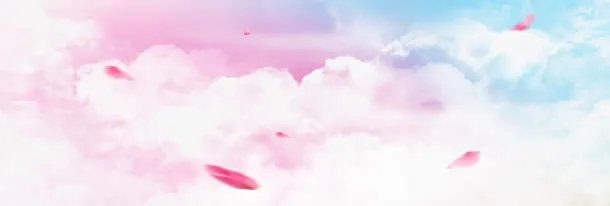 红色蓝色光效云朵高清花瓣免抠