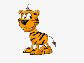 老虎卡通矢量元素免抠