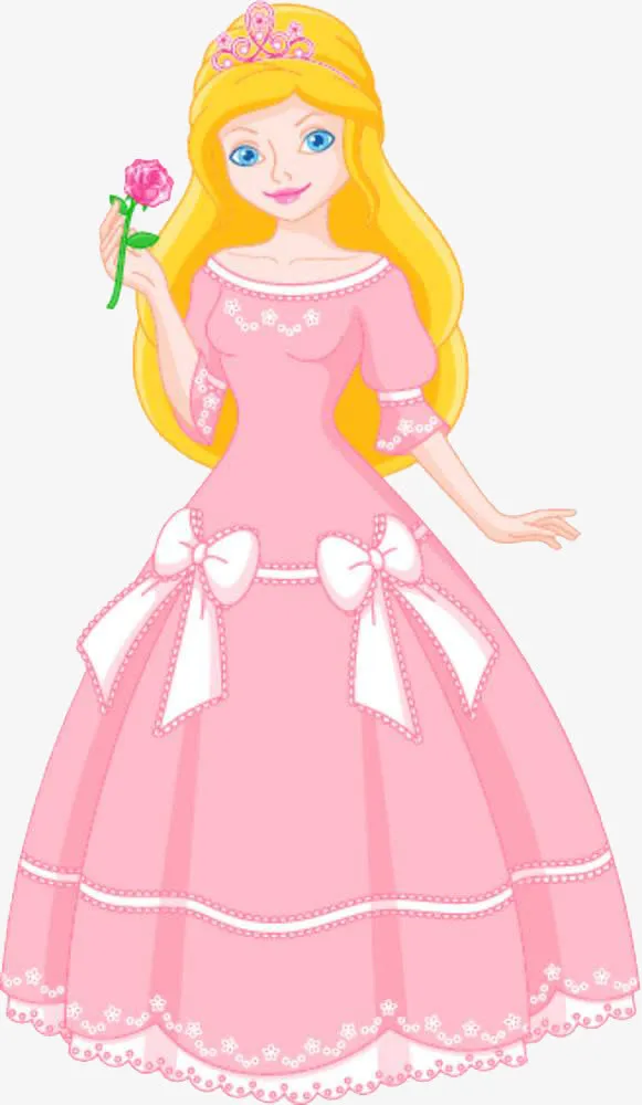 拿着花朵的女孩免抠