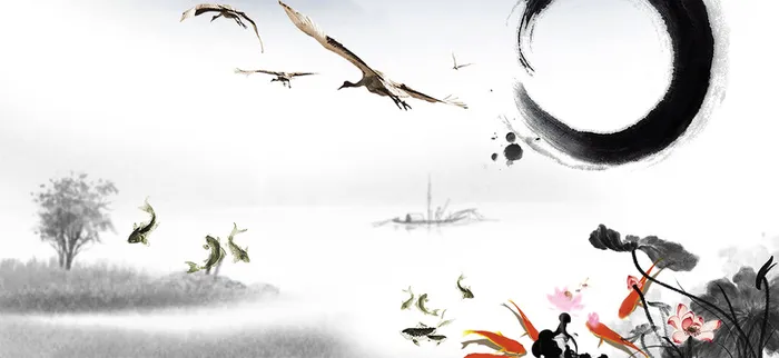 江南水乡海报banner背景高清