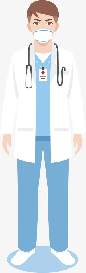 矢量图戴口罩的医生免抠