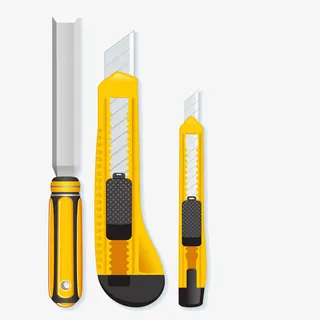 美工刀等施工用具矢量图免抠