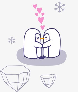 可爱的手绘企鹅免抠